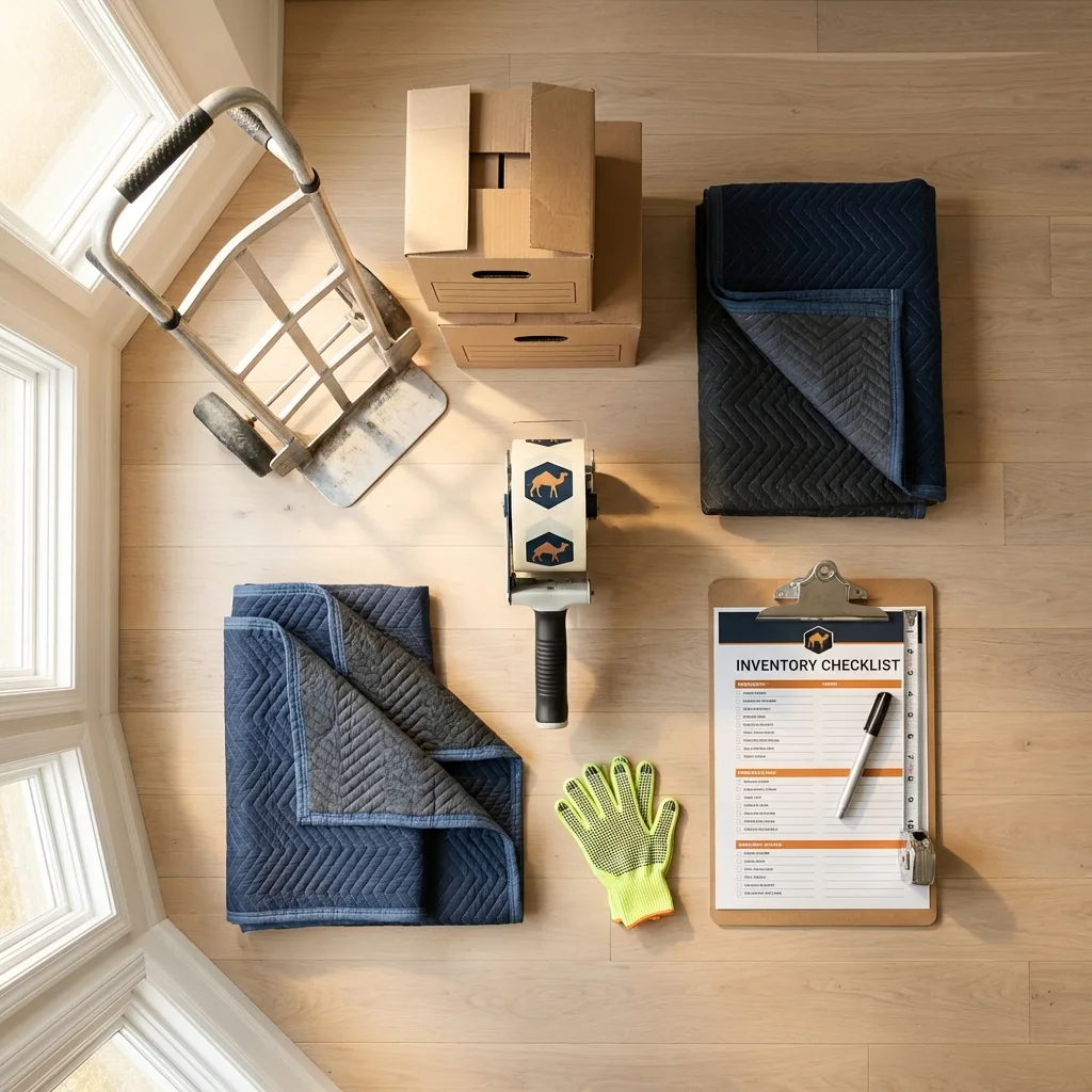 Professional moving supplies and packing materials layout for Sweet Home residential relocations